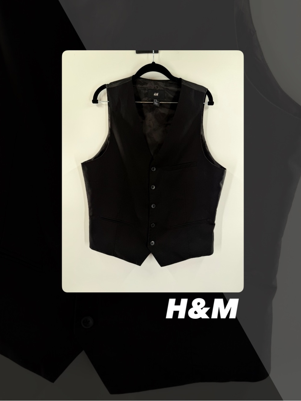EUC H&M 42R Black Vest